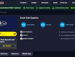 Cool Cat Casino: Registration, Games and Bonuses